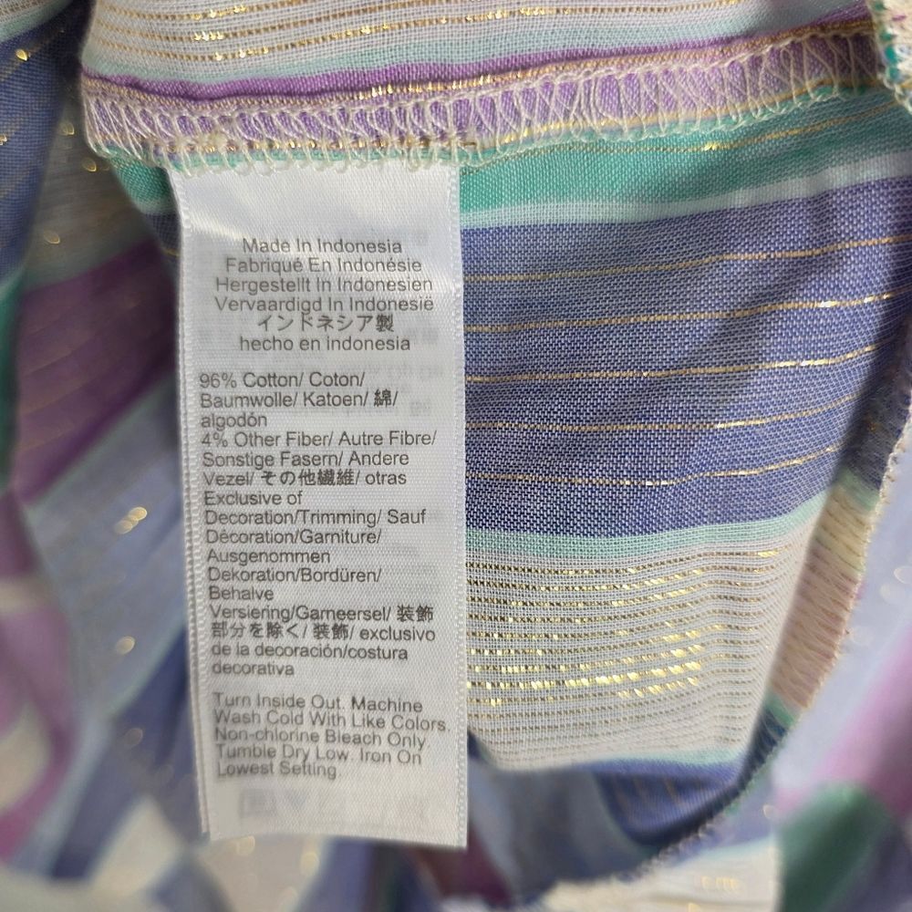 NWT J Crew Factory Ruffle Shimmer Beach Tiered Cotton Sheer Dress Cover Up Sz S - Picture 10 of 10